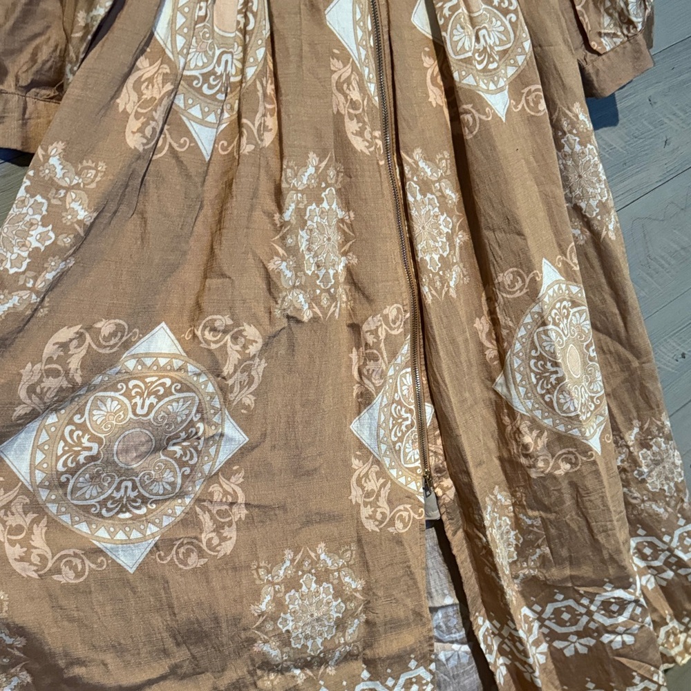C. Luce Tan Printed Long Sleeve Midi Dress - Picture 5 of 12